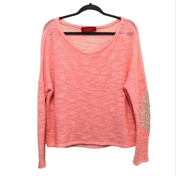 *Akira Chicago Red Label Peach Embroidered Sweater Sz M - Picture 1 of 5